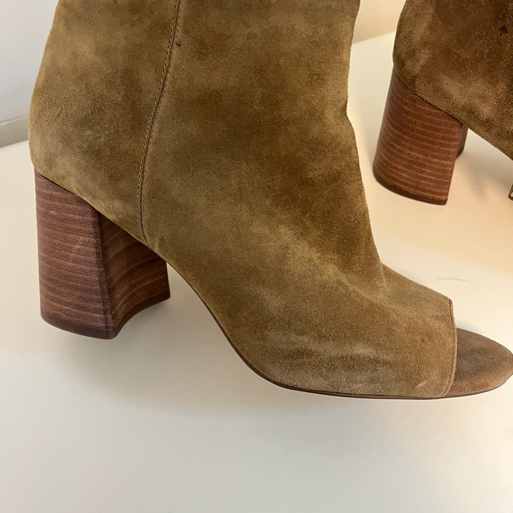 Nine West brown suede open toe bootie